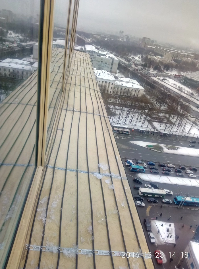 ЖК Доминиум. Обогрев Парапета застеклённой террасы
